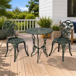 Stylish 3 Piece Bistro Set for Garden & Patio in Green