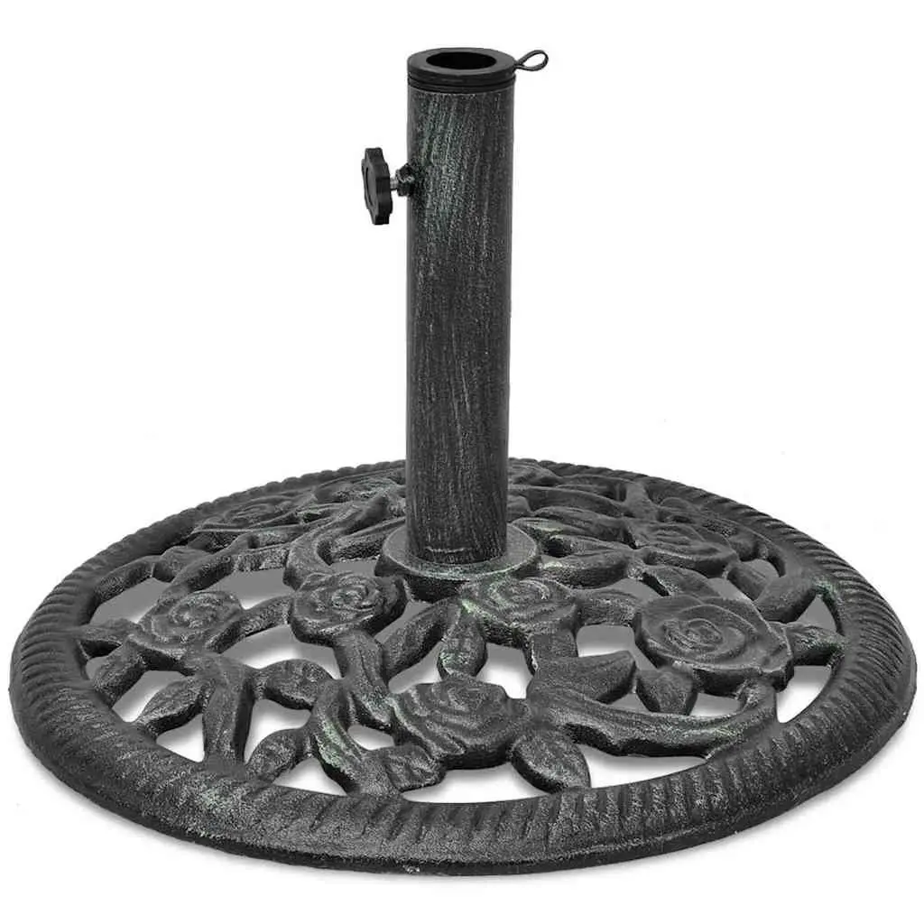 Outdoor Umbrella Base Cast Iron Green 12kg