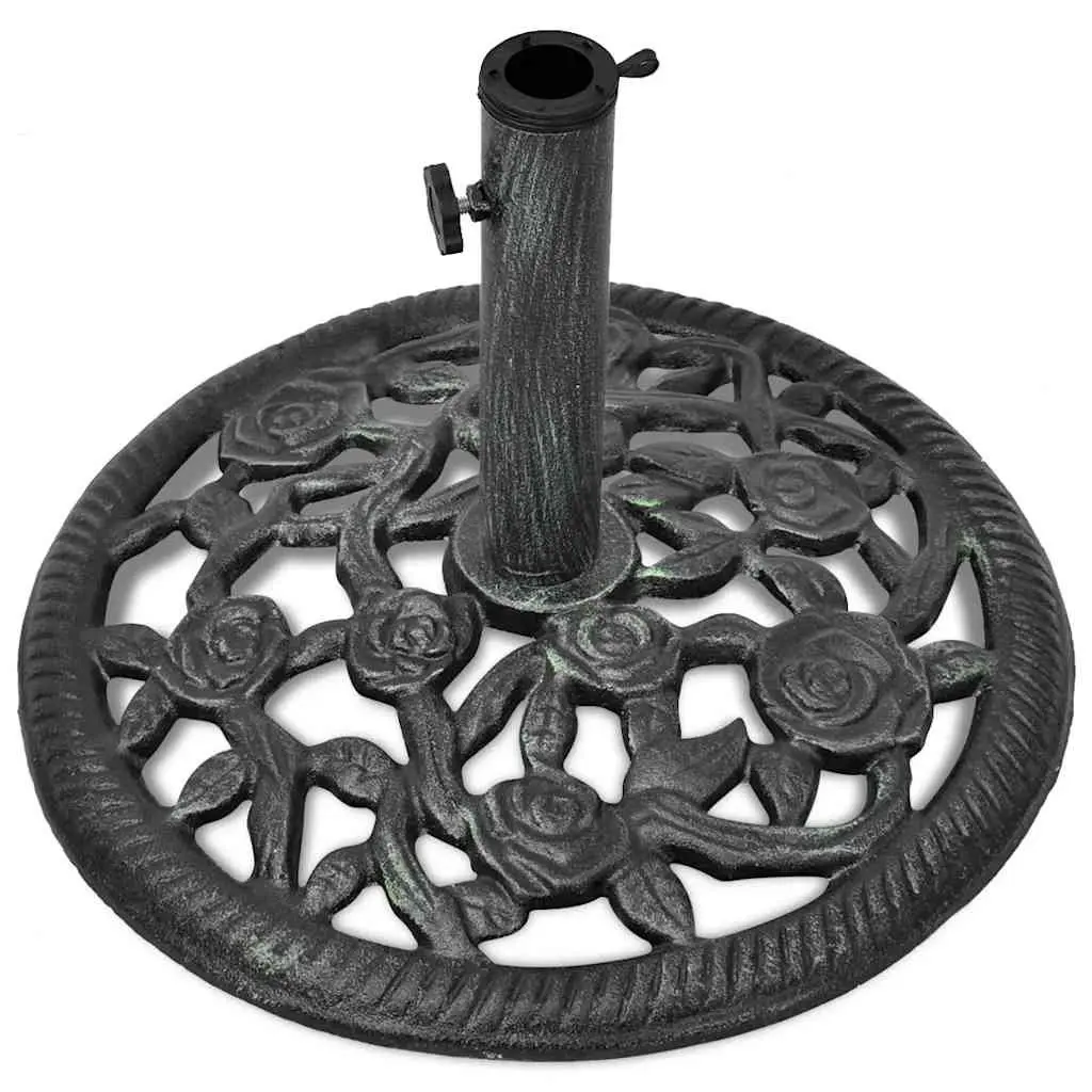 Outdoor Umbrella Base Cast Iron Green 12kg