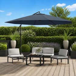 Cantilever Garden Parasol 3.5m Outdoor Sunshade Umbrella UV Protection Blue