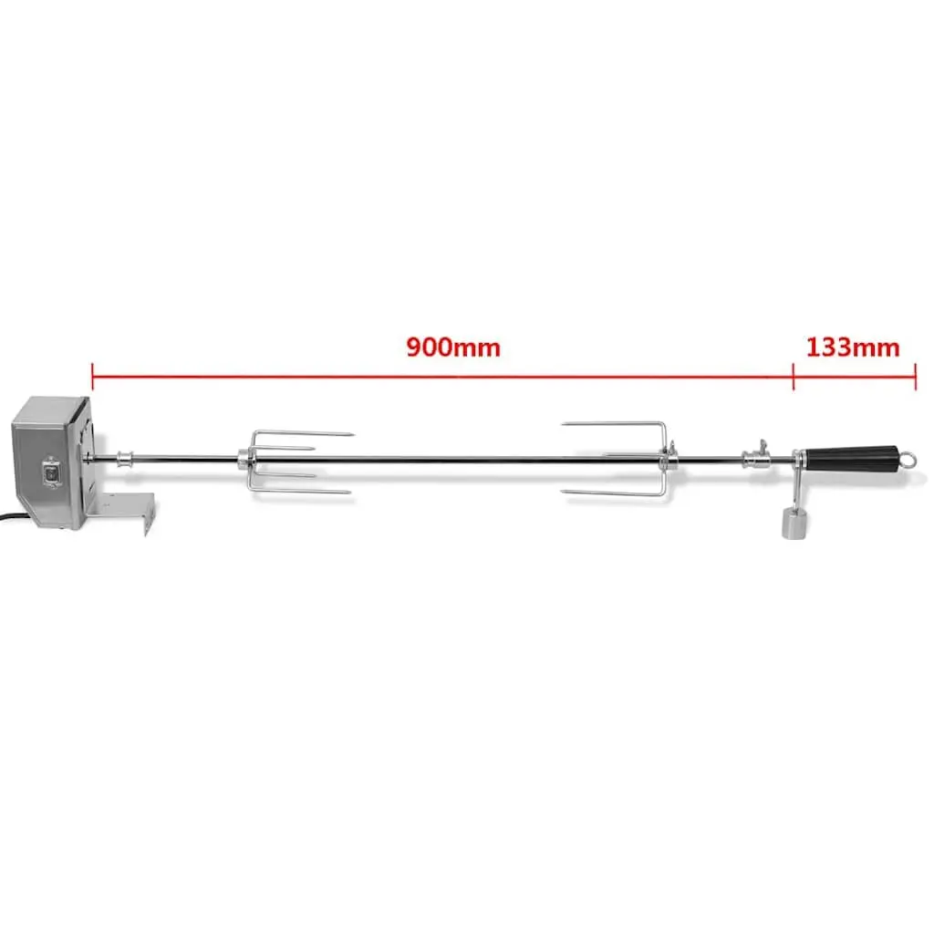 Rotisserie Spit Motor-Driven Skewer Barbecue Roaster Steel 900mm