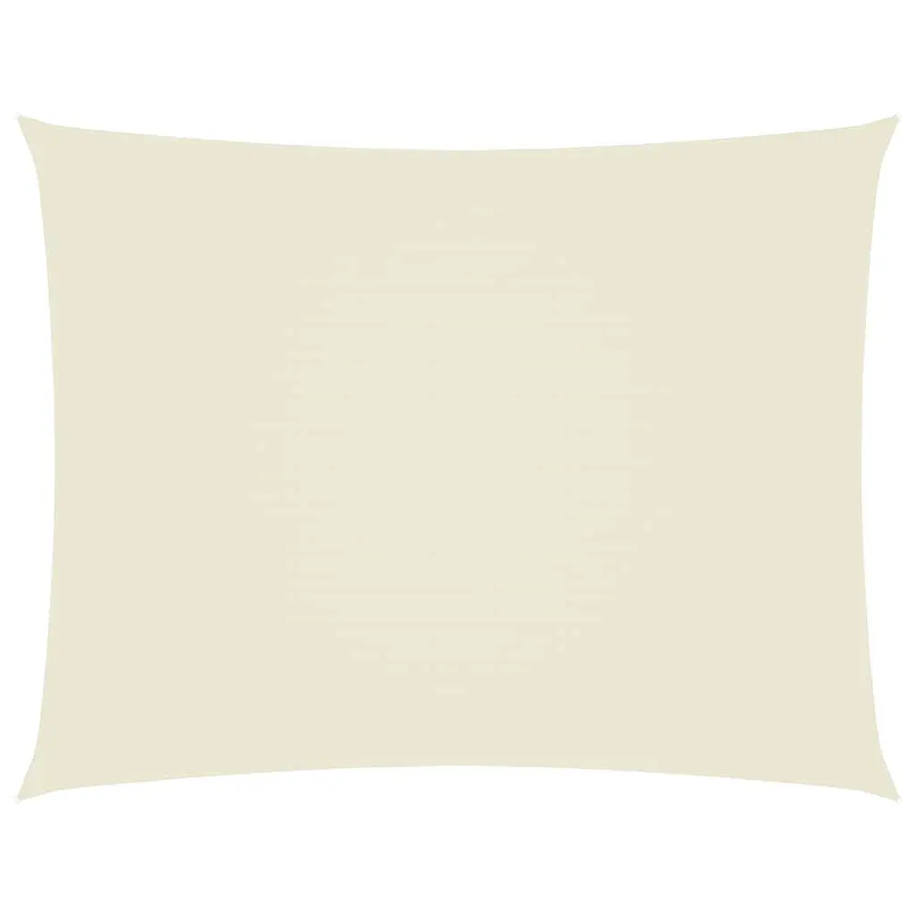 Outdoor Shade Cloth Cream Rectangular Sunshade Sail 4x6m Mould and UV Resistant PU Coated Oxford Fabric