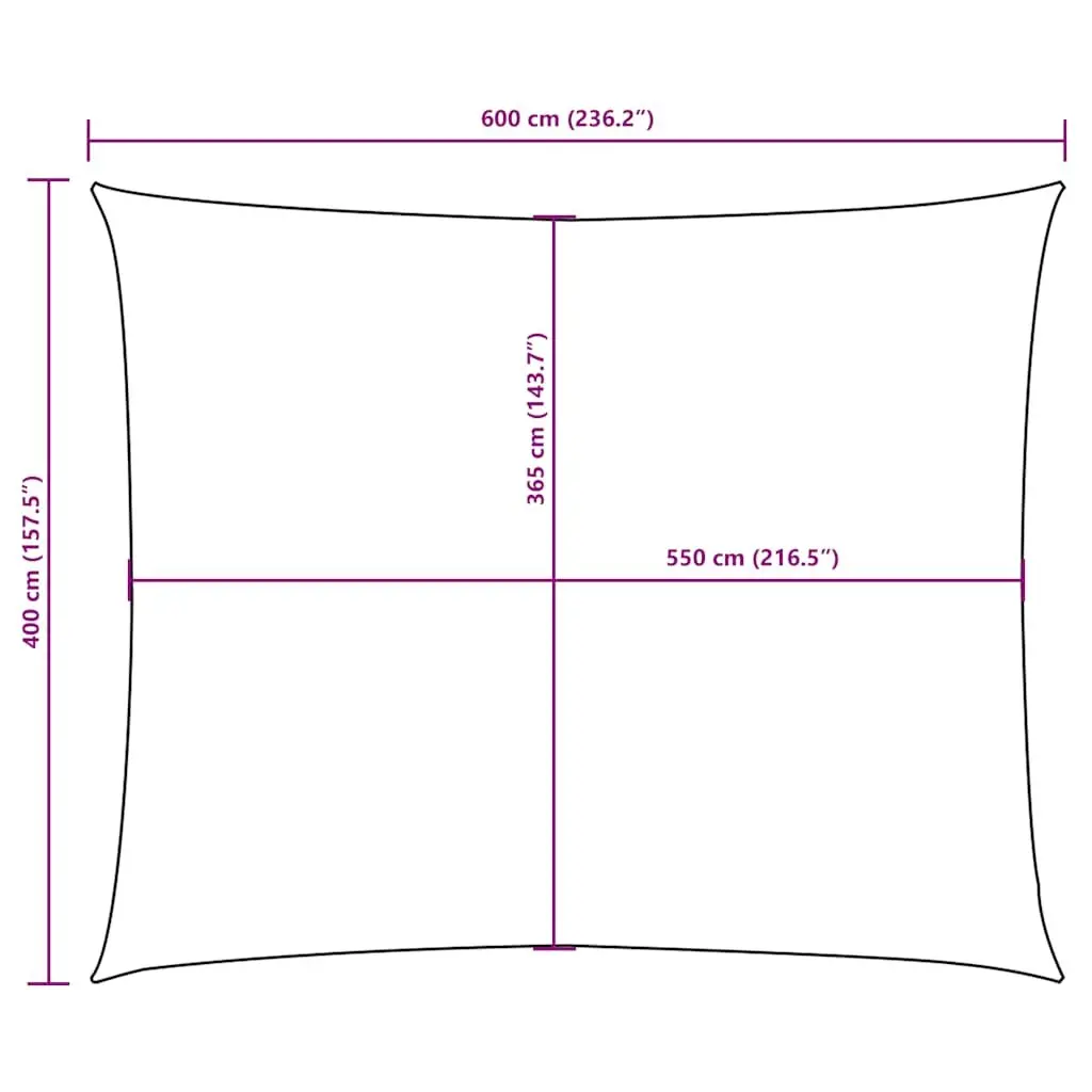 Rectangular Sunshade Sail PU Coated Oxford Fabric 4x6 m Anthracite