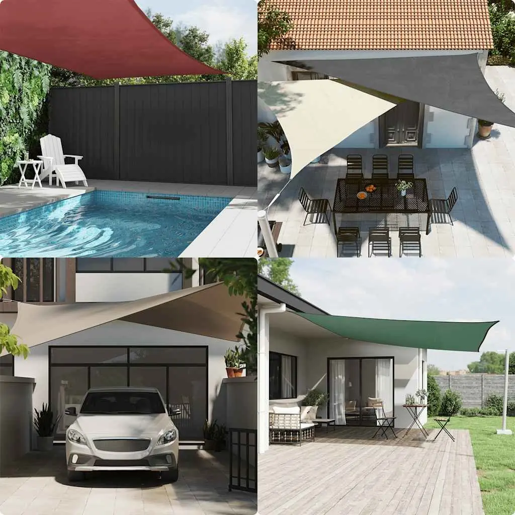 Triangular Sunshade Sail Anthracite PU Coated Oxford Fabric 3.6m Outdoor Patio Garden Protection
