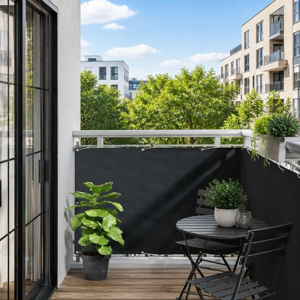 Balcony Screen Anthracite Oxford Fabric Waterproof Privacy Shade 90x600cm