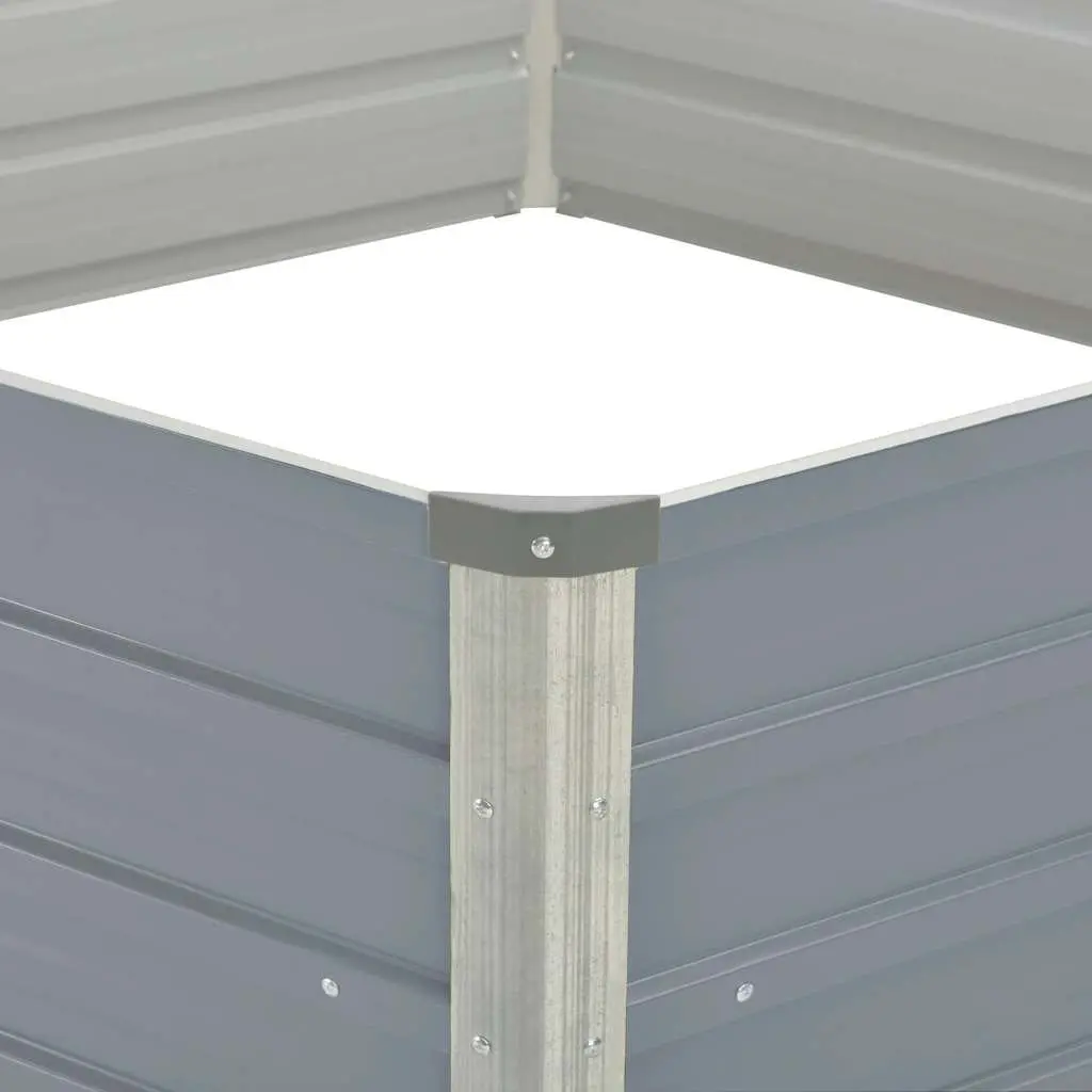 Raised Garden Bed Galvanised Steel Hexagon 129x129x45cm Grey Planter