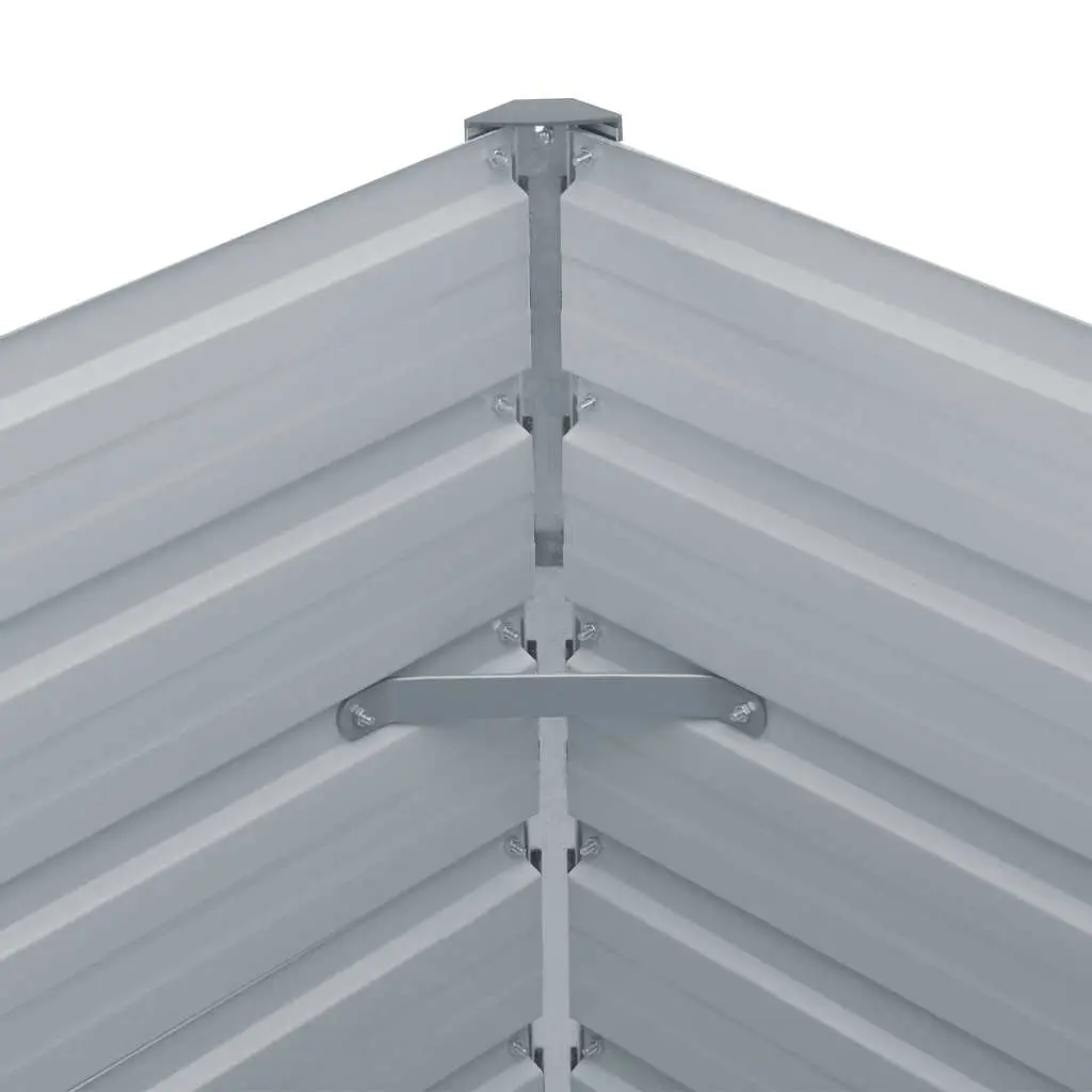 Raised Garden Bed Galvanised Steel Hexagon 129x129x45cm Grey Planter