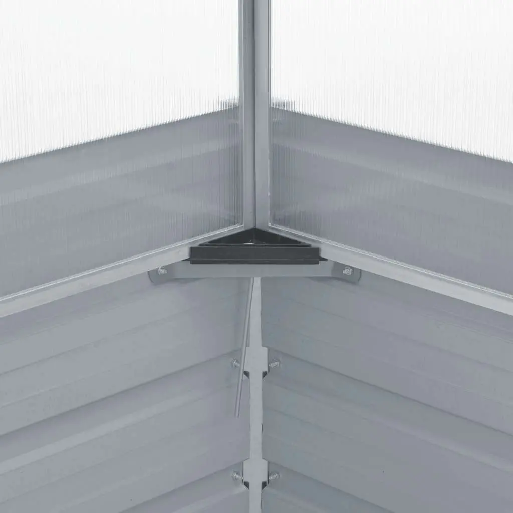 Greenhouse Galvanised Steel 100x100x85cm Grey PC Panel Garden Plant Shelter