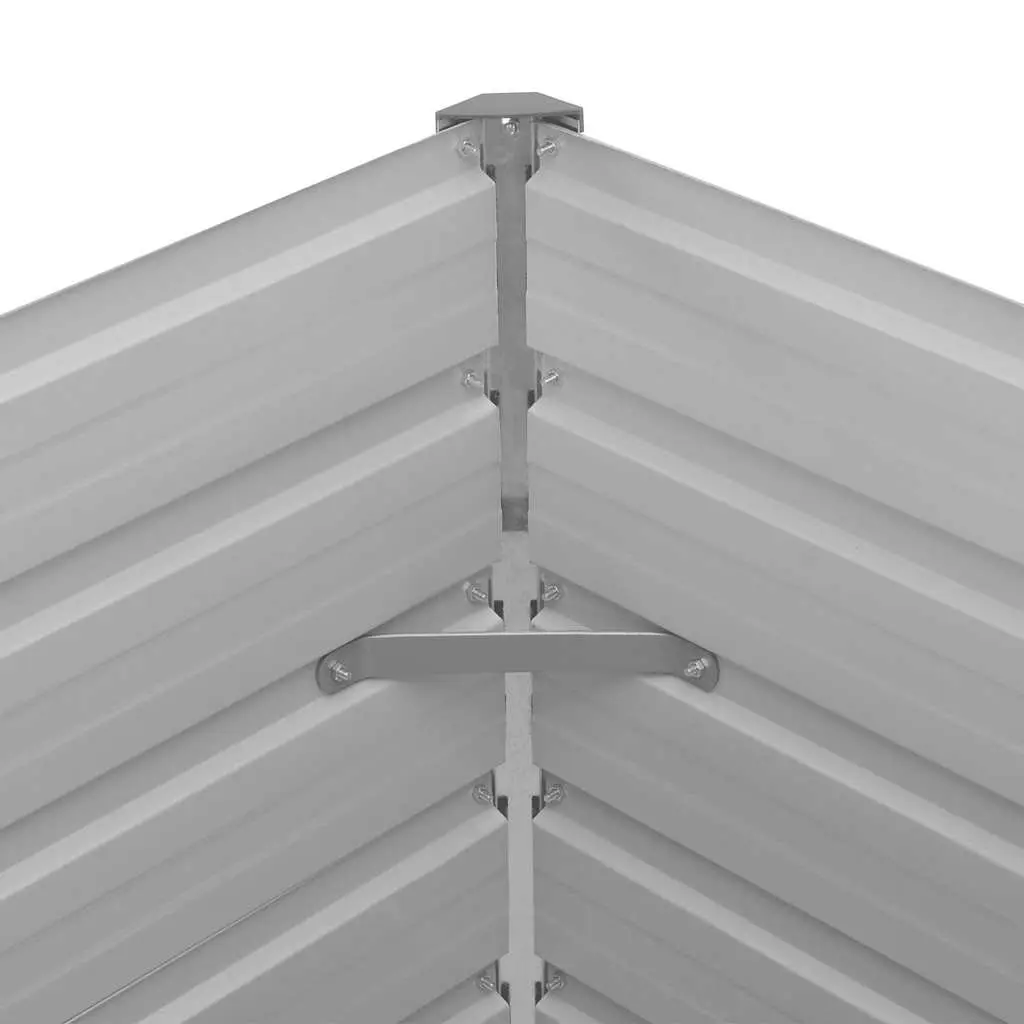 Raised Garden Bed Galvanised Steel 100x100x77 cm Grey Planter for Vegetables Herbs