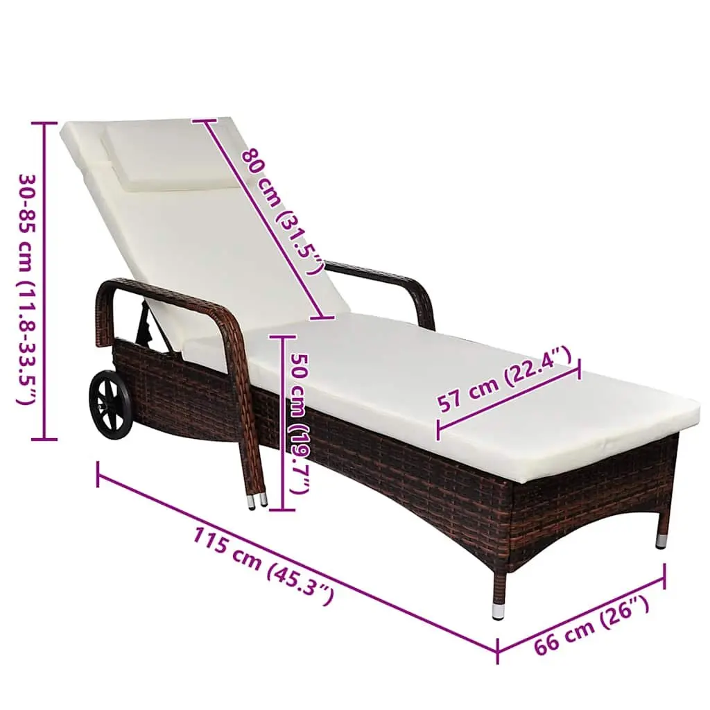 Sun Lounger for Patio, Garden or Balcony