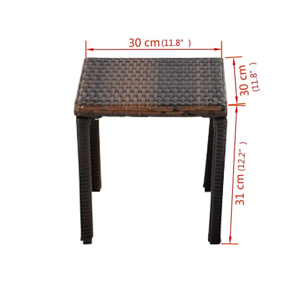 Sun Loungers PE Rattan Brown Adjustable Backrests with Table Garden Patio Outdoor Furniture Set