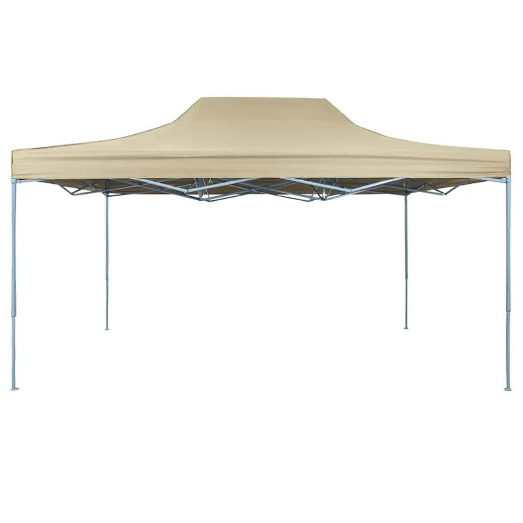 Pop-Up Tent Waterproof Oxford Fabric 3x4.5m White Powder-Coated Steel Frame