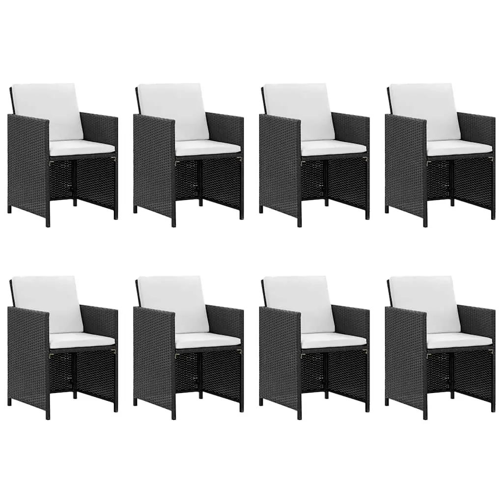 Outdoor Dining Set 13 Piece PE Rattan Garden Furniture Black Powder-coated Steel Table Chairs Stools