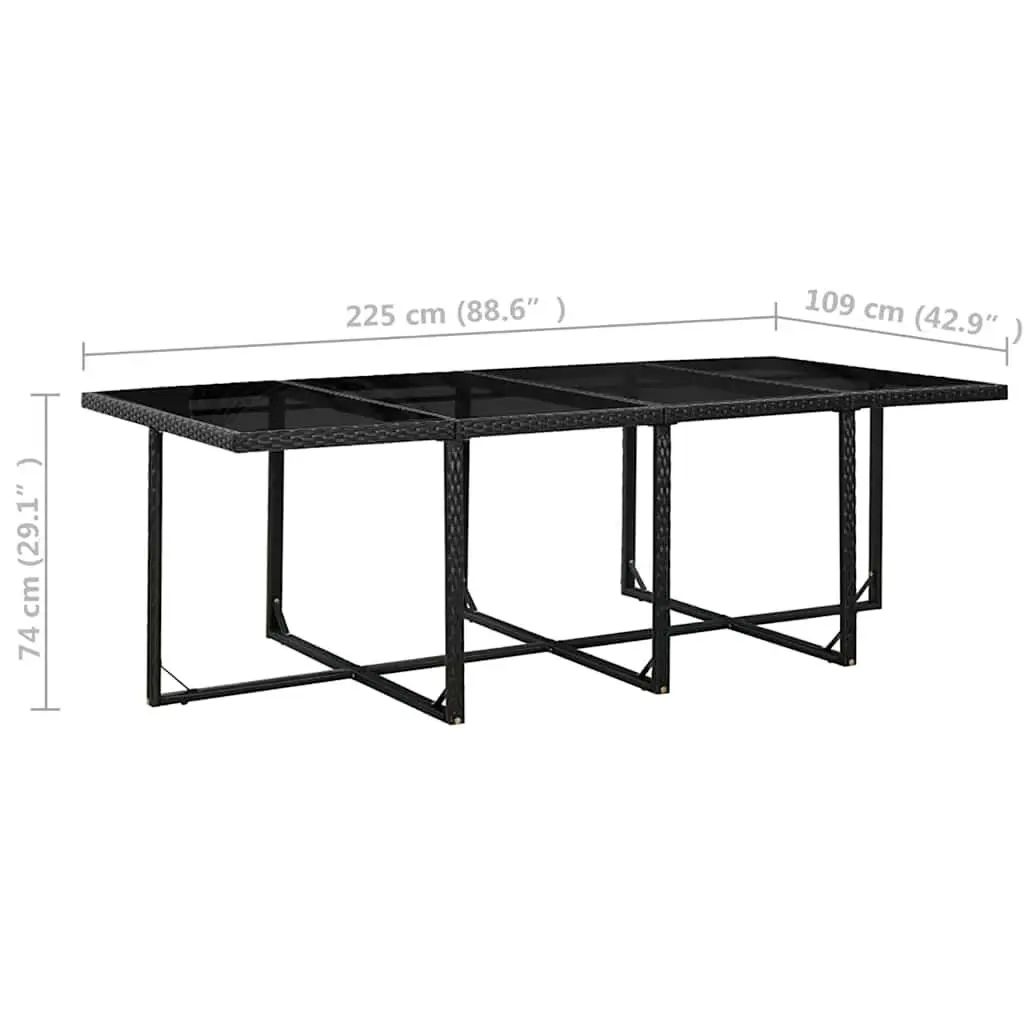 Outdoor Dining Set 13 Piece PE Rattan Garden Furniture Black Powder-coated Steel Table Chairs Stools