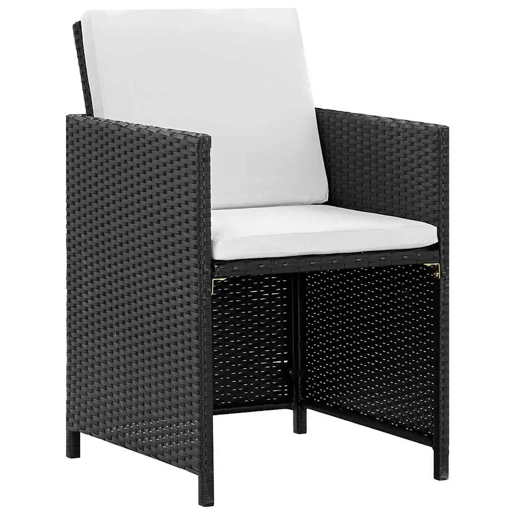 Outdoor Dining Set 13 Piece PE Rattan Garden Furniture Black Powder-coated Steel Table Chairs Stools