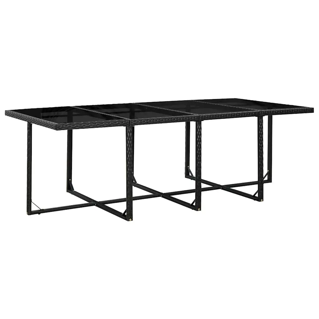Outdoor Dining Set 13 Piece PE Rattan Garden Furniture Black Powder-coated Steel Table Chairs Stools