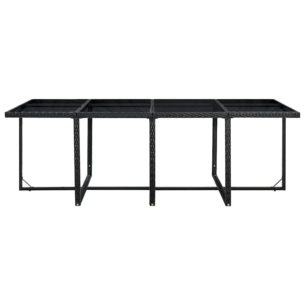 Outdoor Dining Set 13 Piece PE Rattan Garden Furniture Black Powder-coated Steel Table Chairs Stools
