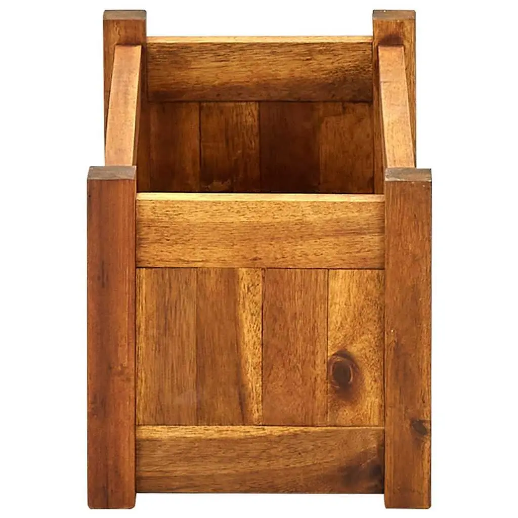 Wooden Planter Box Acacia Garden Raised Bed Outdoor Rectangular 50x25x25cm for Vegetables Herbs Flowers
