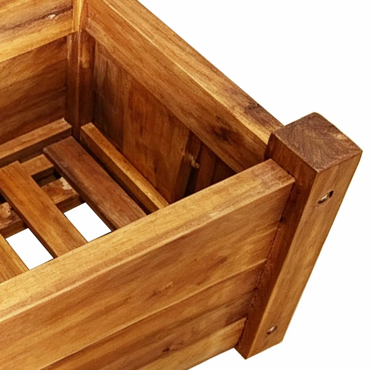 Wooden Planter Box Acacia Garden Raised Bed Outdoor Rectangular 50x25x25cm for Vegetables Herbs Flowers