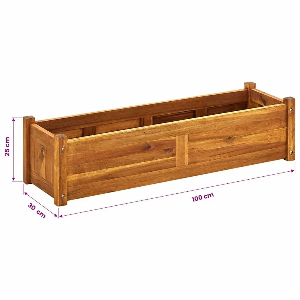 Garden Raised Bed Planter Box 100x30x25cm Outdoor Vegetable Herb Flower Planter