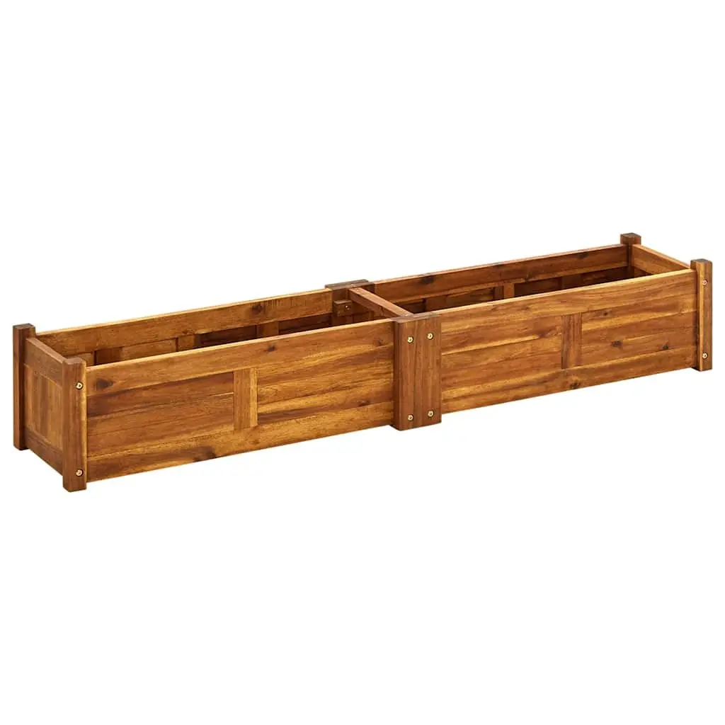 Wooden Raised Bed Planter Box Acacia 150x30x25cm Brown