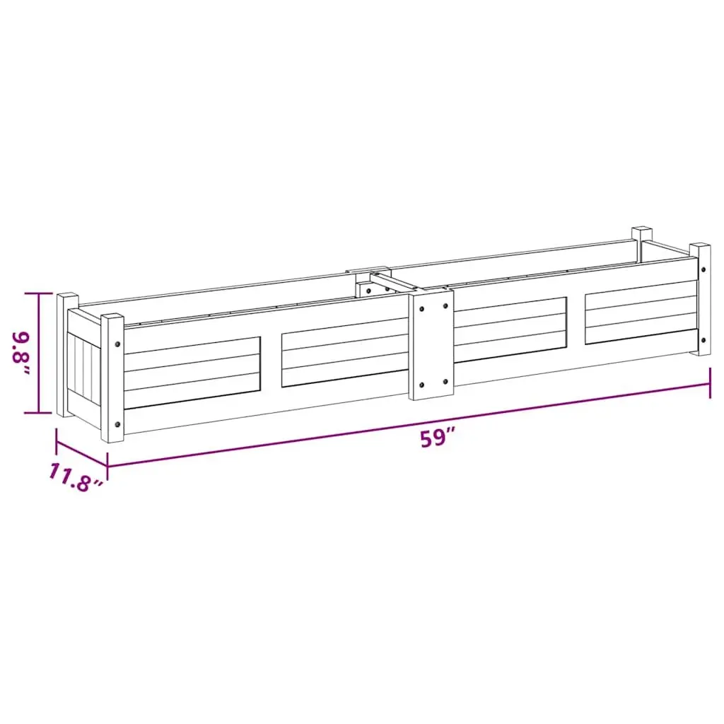 Wooden Raised Bed Planter Box Acacia 150x30x25cm Brown