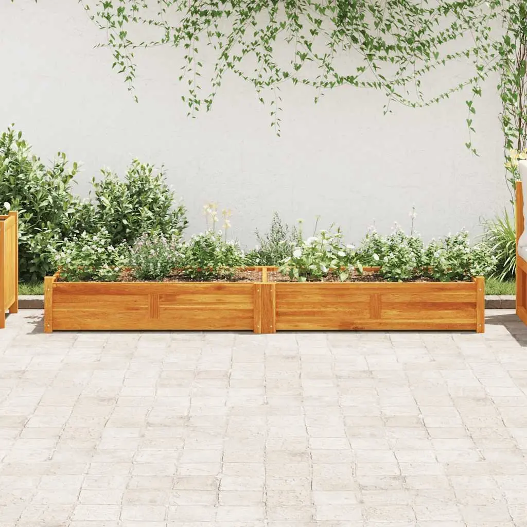 Garden Raised Bed Wooden Planter Box Acacia Wood 200x50x25 cm Brown