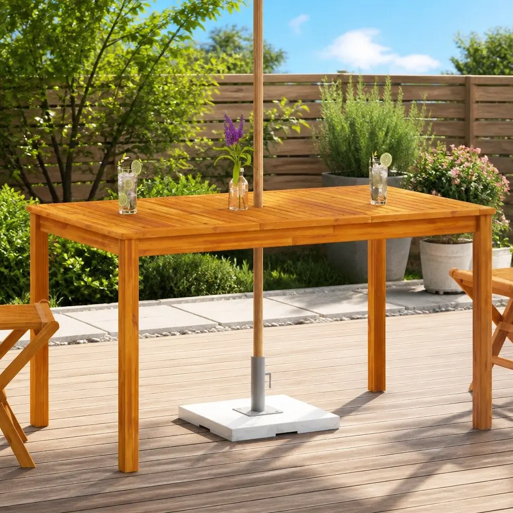Acacia Wood Dining Table for Outdoor Use