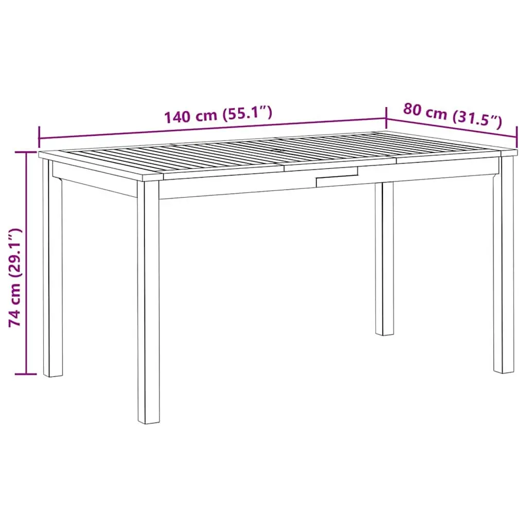 Acacia Wood Dining Table for Outdoor Use