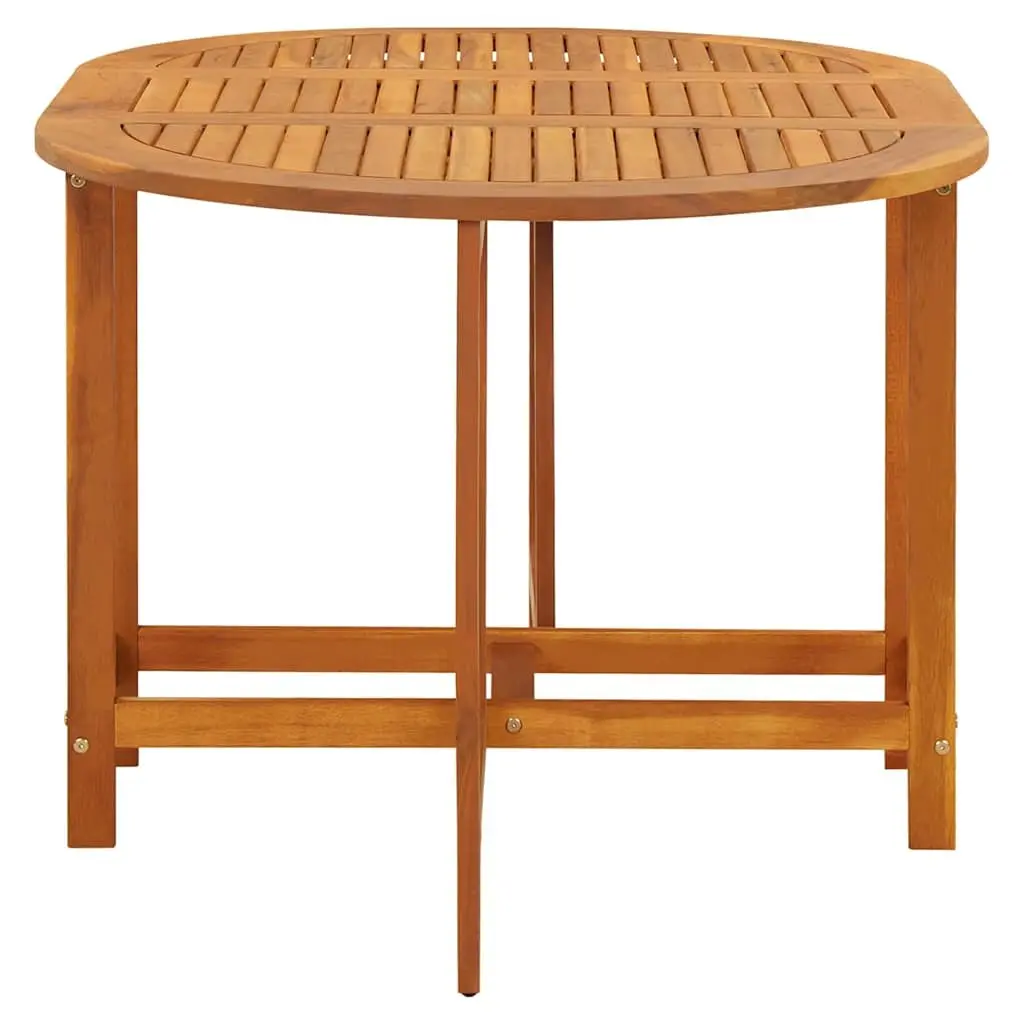 Folding Drop Leaf Dining Table Acacia Wood Brown 130x90x72cm Outdoor Garden Patio Furniture