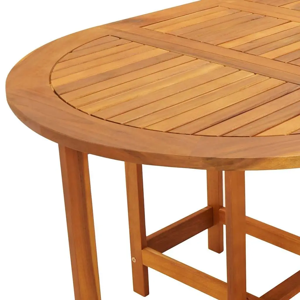 Folding Drop Leaf Dining Table Acacia Wood Brown 130x90x72cm Outdoor Garden Patio Furniture