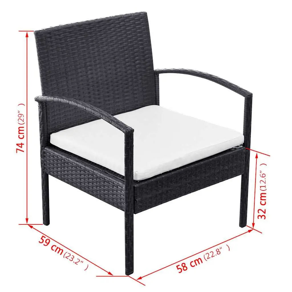 Garden Lounge Set 4 Piece Outdoor Sofa Chairs Coffee Table Patio Furniture