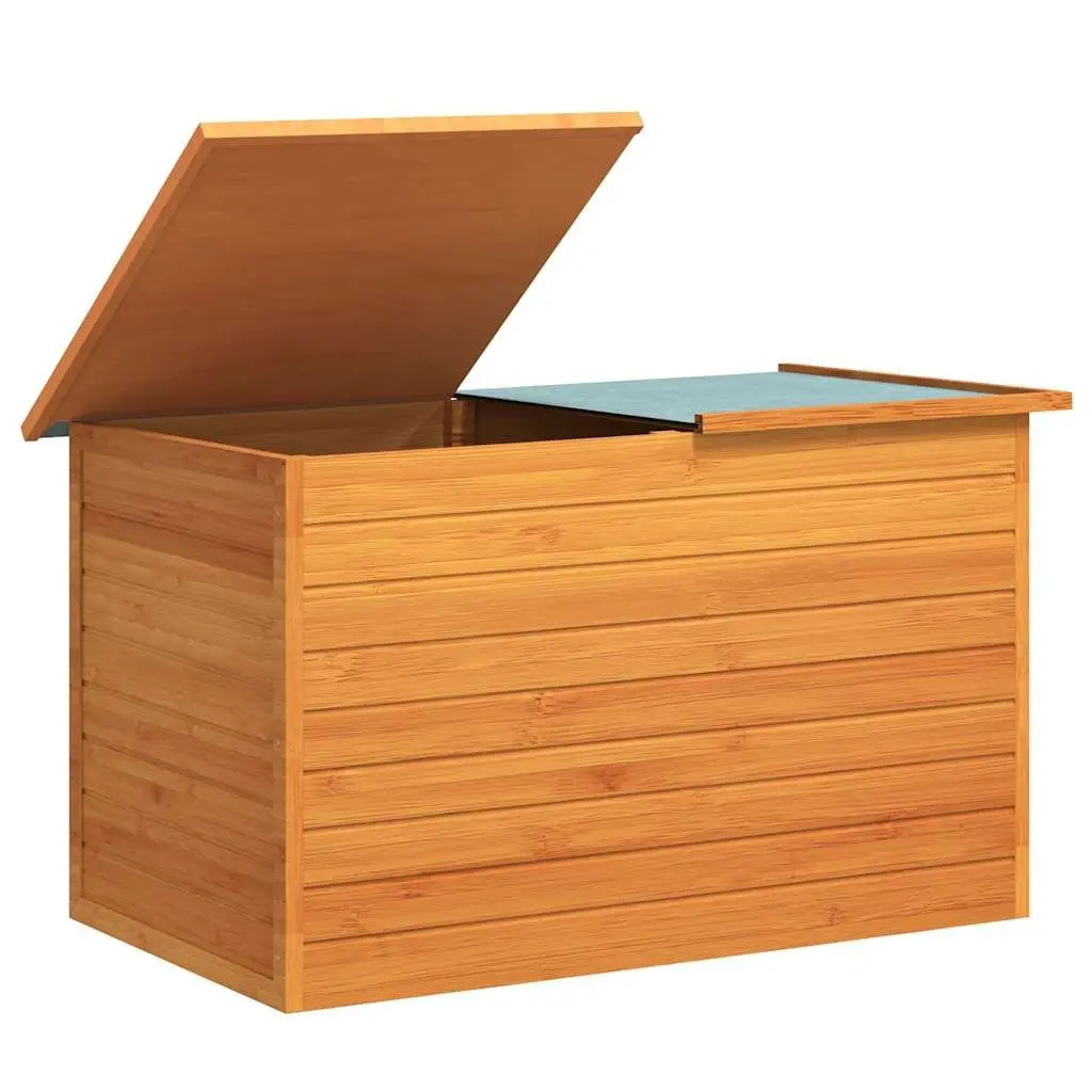Wooden Storage Box Fir Wood Outdoor Garden Patio Furniture Brown 126x72x72cm