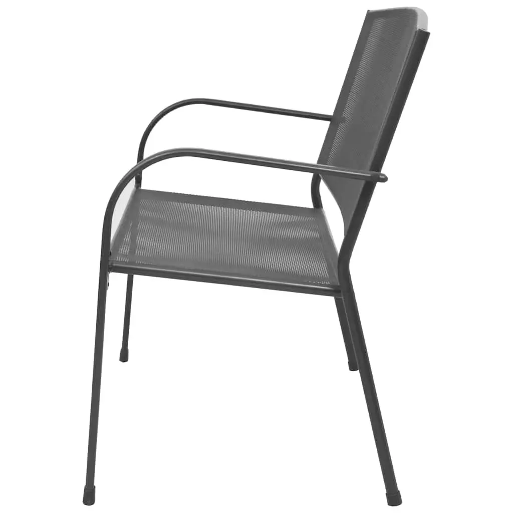 Steel Mesh Garden Bench 108cm Anthracite Industrial Style Outdoor Seating