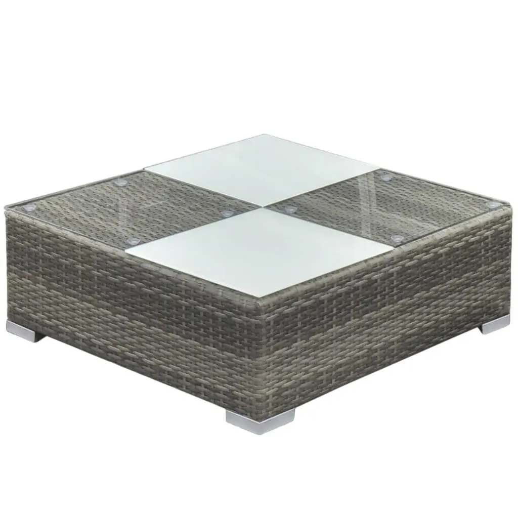 Garden Lounge Set 5 Piece Outdoor Furniture PE Rattan Grey