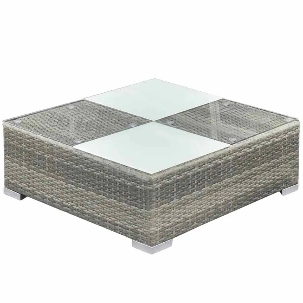 8 Piece Outdoor Lounge Set PE Rattan Steel Frame Grey Sofa Garden Furniture