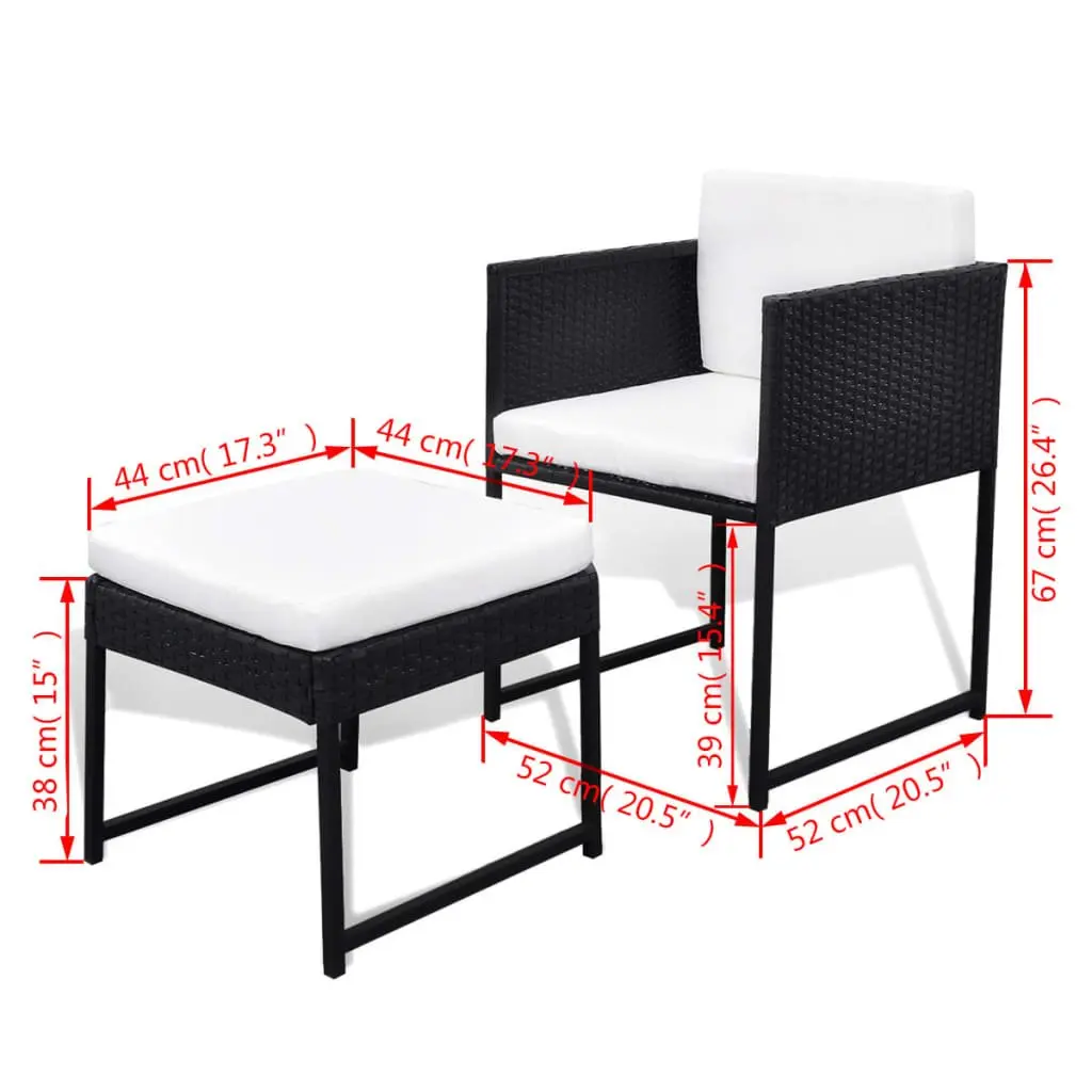 Outdoor Dining Set 11 Piece Rattan Garden Furniture Table Chairs Stools Cushions
