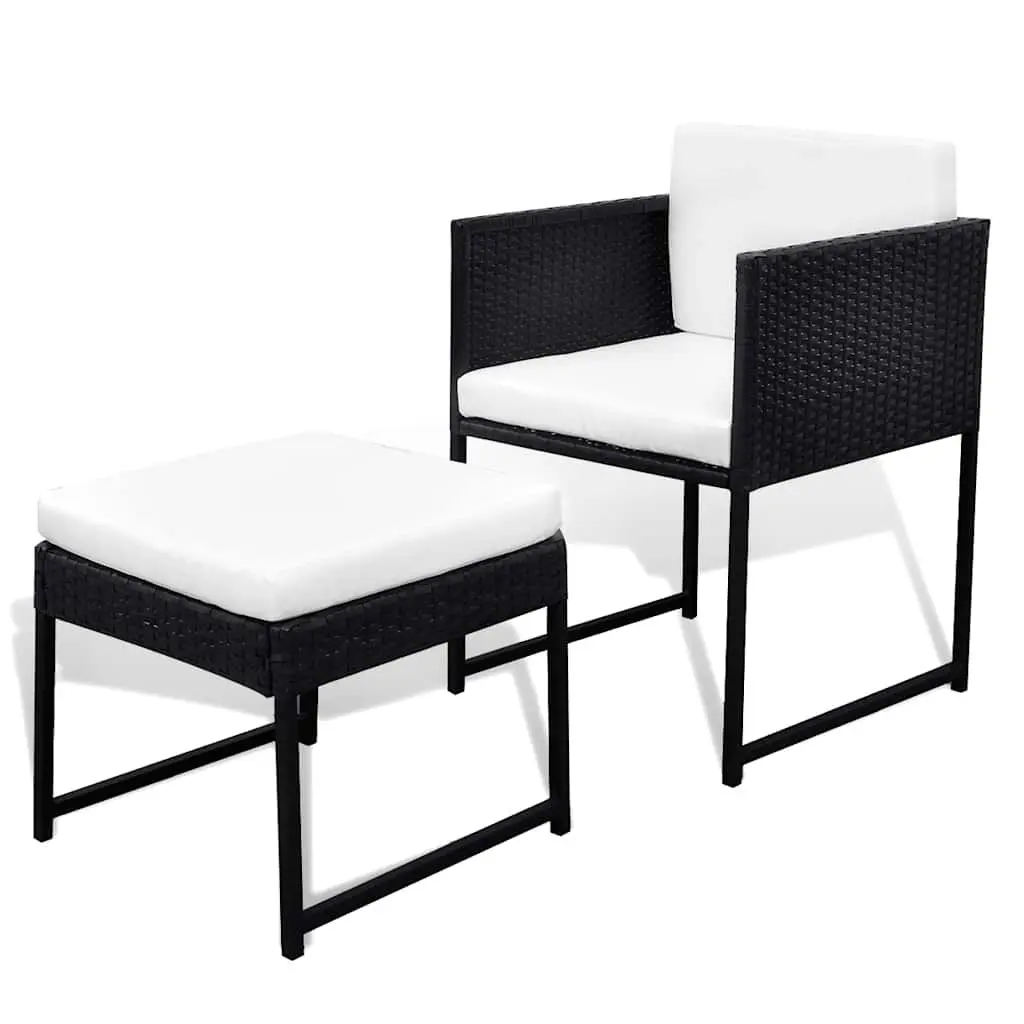 Outdoor Dining Set 13 Piece Rattan Garden Furniture Black Chairs Stools Table