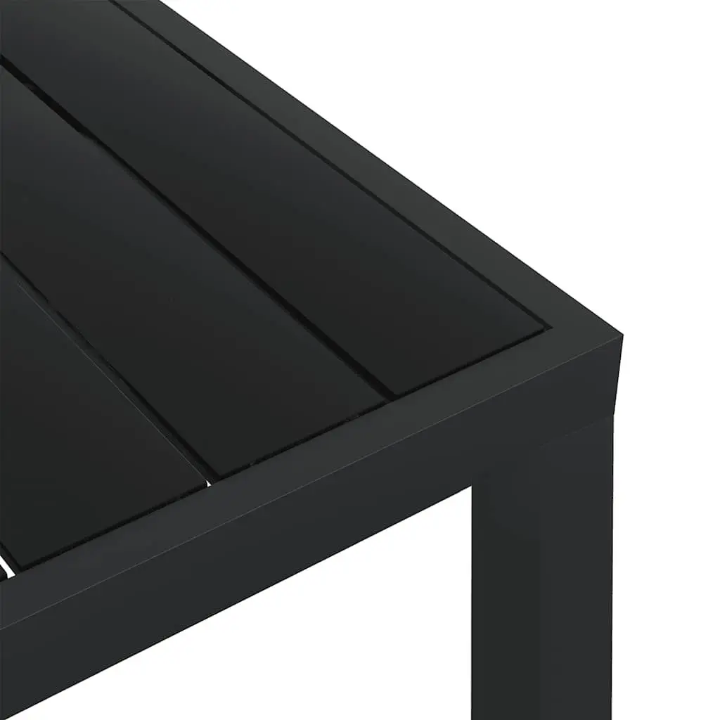 Outdoor Garden Table Black 80x80x74cm Patio Dining Furniture Weather Resistant