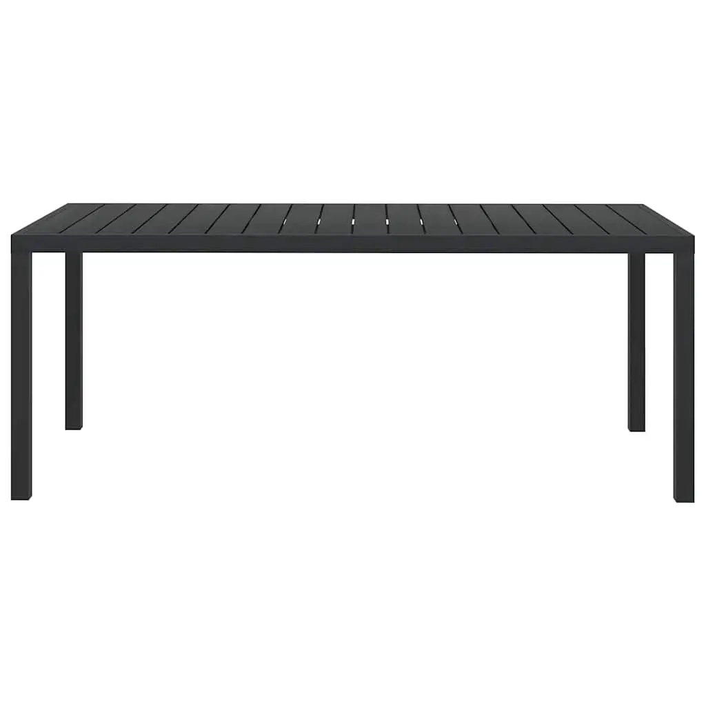 Outdoor Garden Table Aluminium Frame 185x90x74cm Black