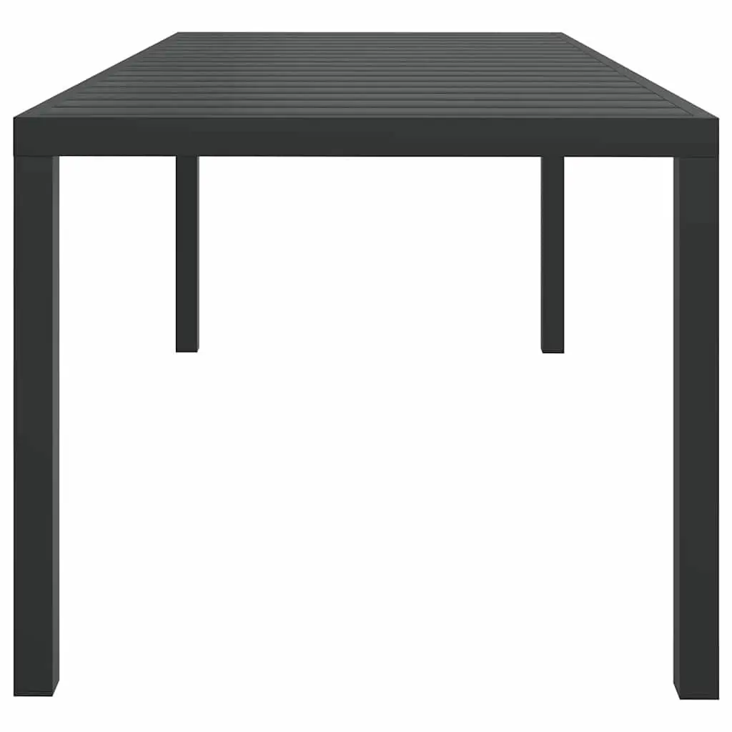 Outdoor Garden Table Aluminium Frame 185x90x74cm Black