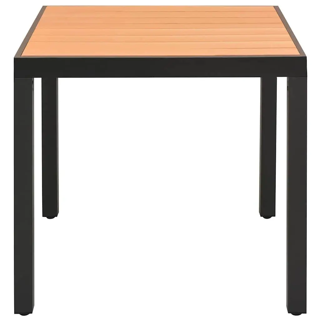 Outdoor Table WPC Top 80x80x74cm Brown Aluminium Frame