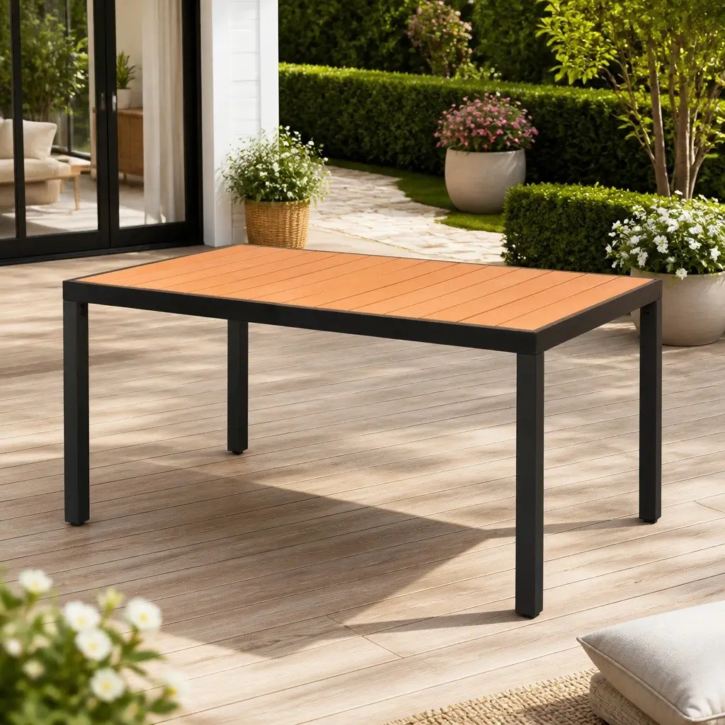 Brown Garden Table 150x90x74 cm for Outdoor Use