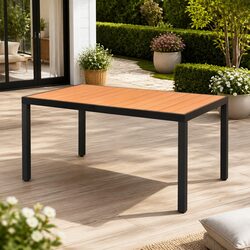 Practical Brown Garden Table 150x90x74 cm for Outdoor Use