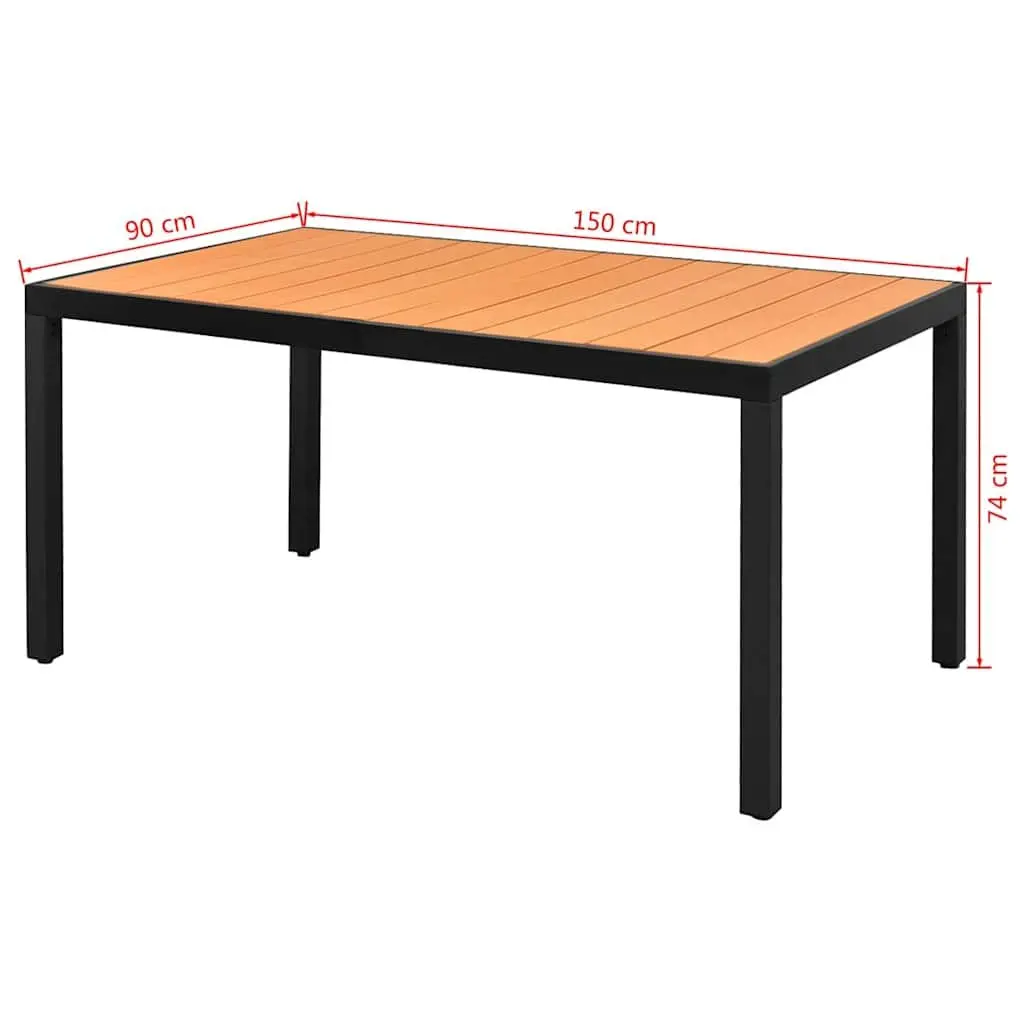 Brown Garden Table 150x90x74 cm for Outdoor Use