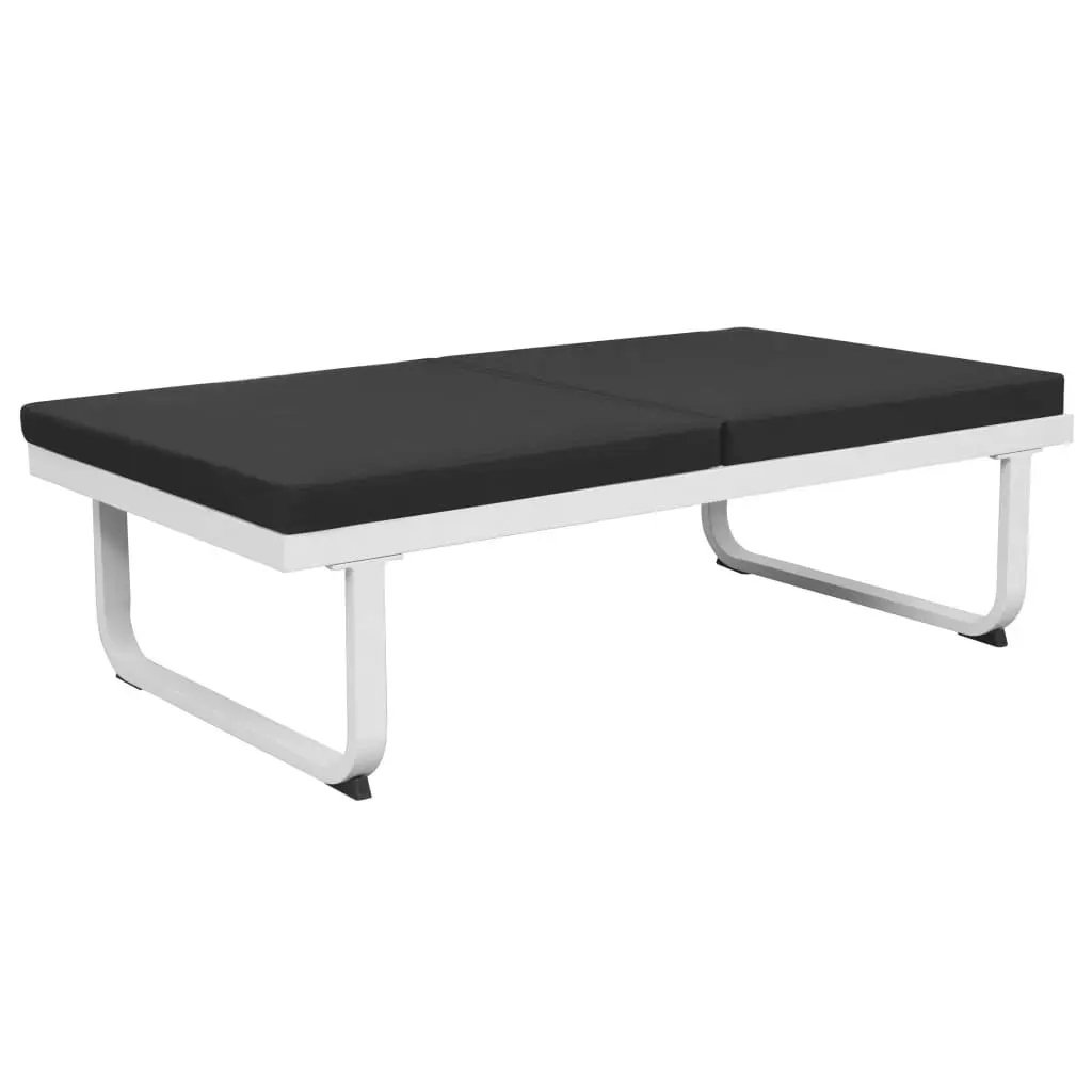 5 Piece Lounge Set Aluminium Frame Textilene Seating Black Sofa Coffee Table for Outdoor Garden Patio