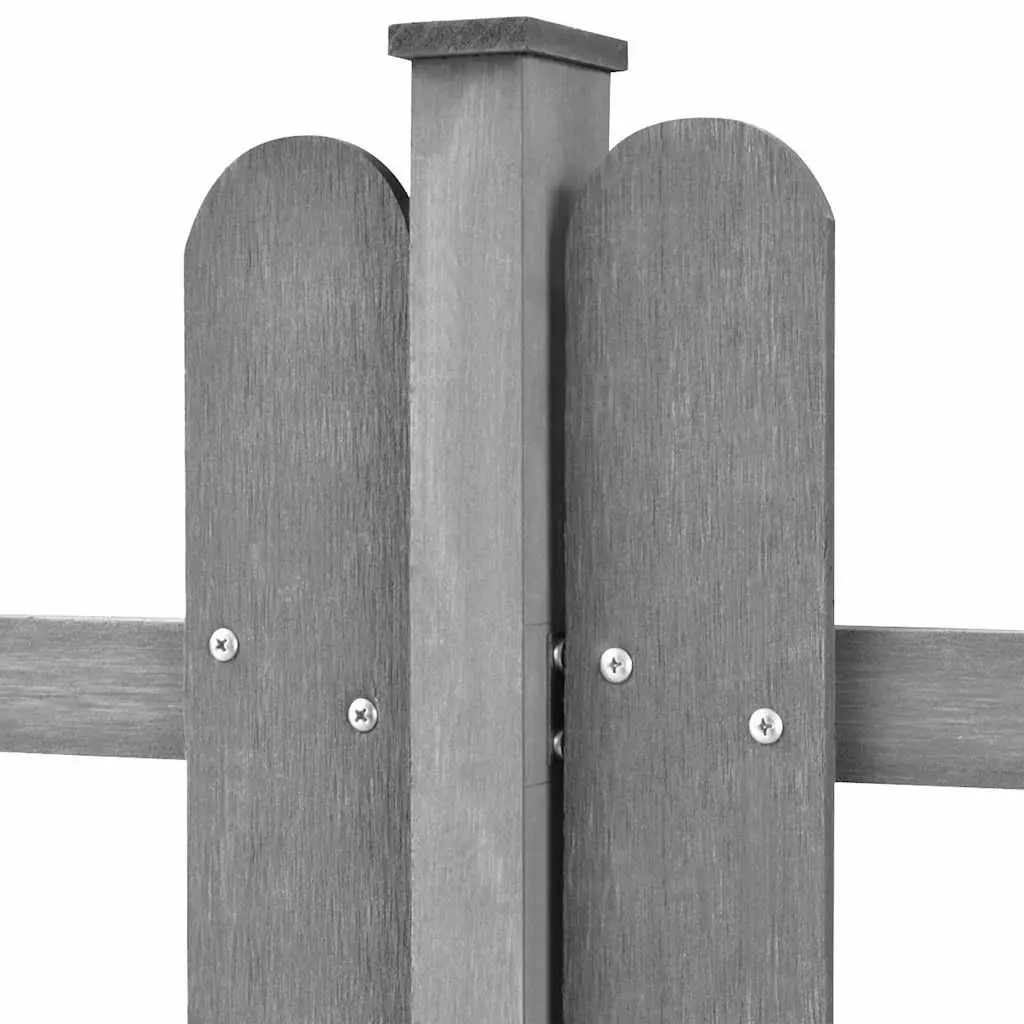 Picket Fence with Posts 3 pcs WPC Grey 600x60 cm Garden Outdoor Decorative
