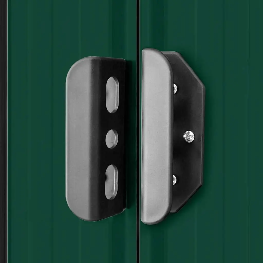 Metal Garden Storage Shed Galvanised Steel Green 257 x 205 x 178 cm Double Sliding Doors