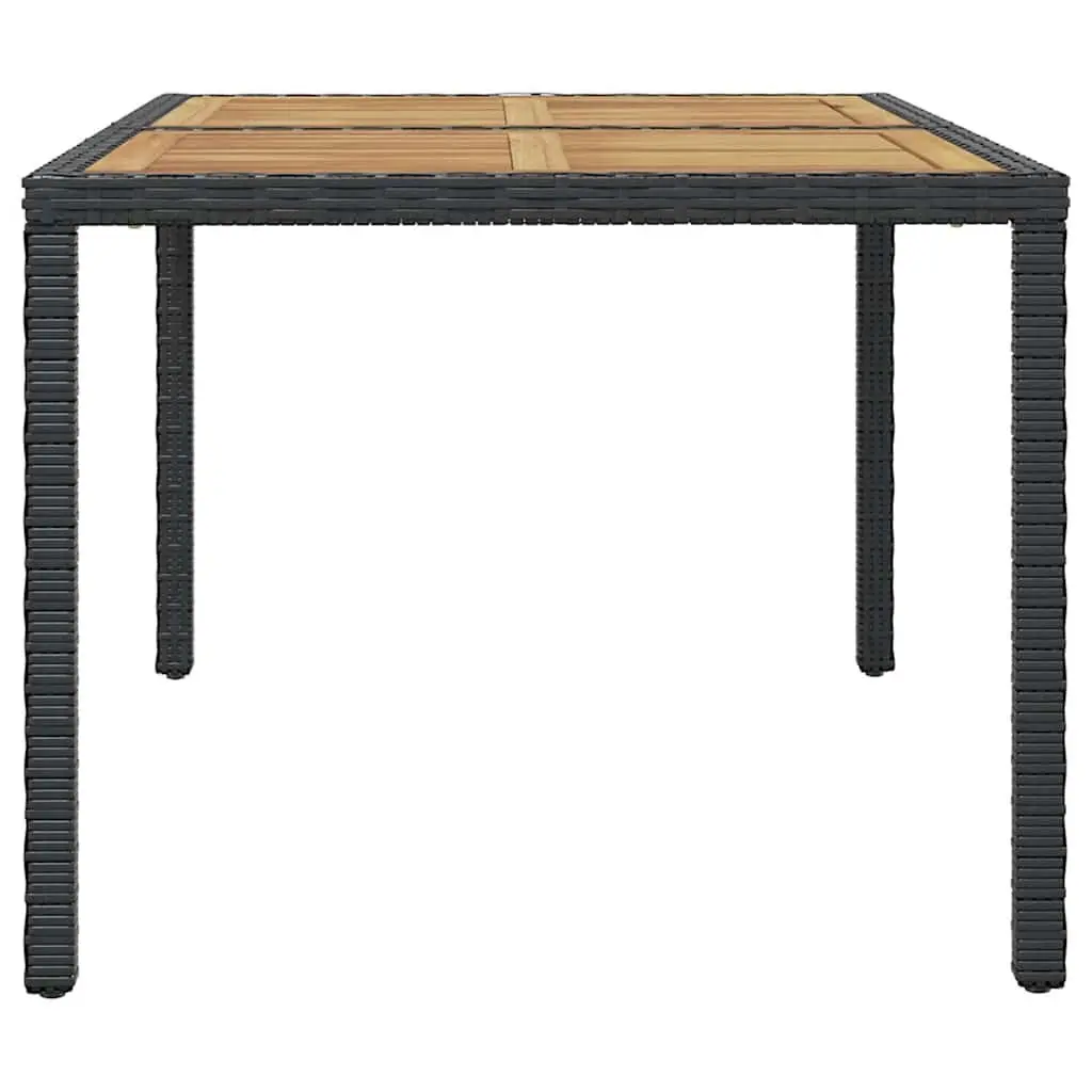 Outdoor Dining Set Poly Rattan 7 Piece Table 6 Chairs Cushions Black