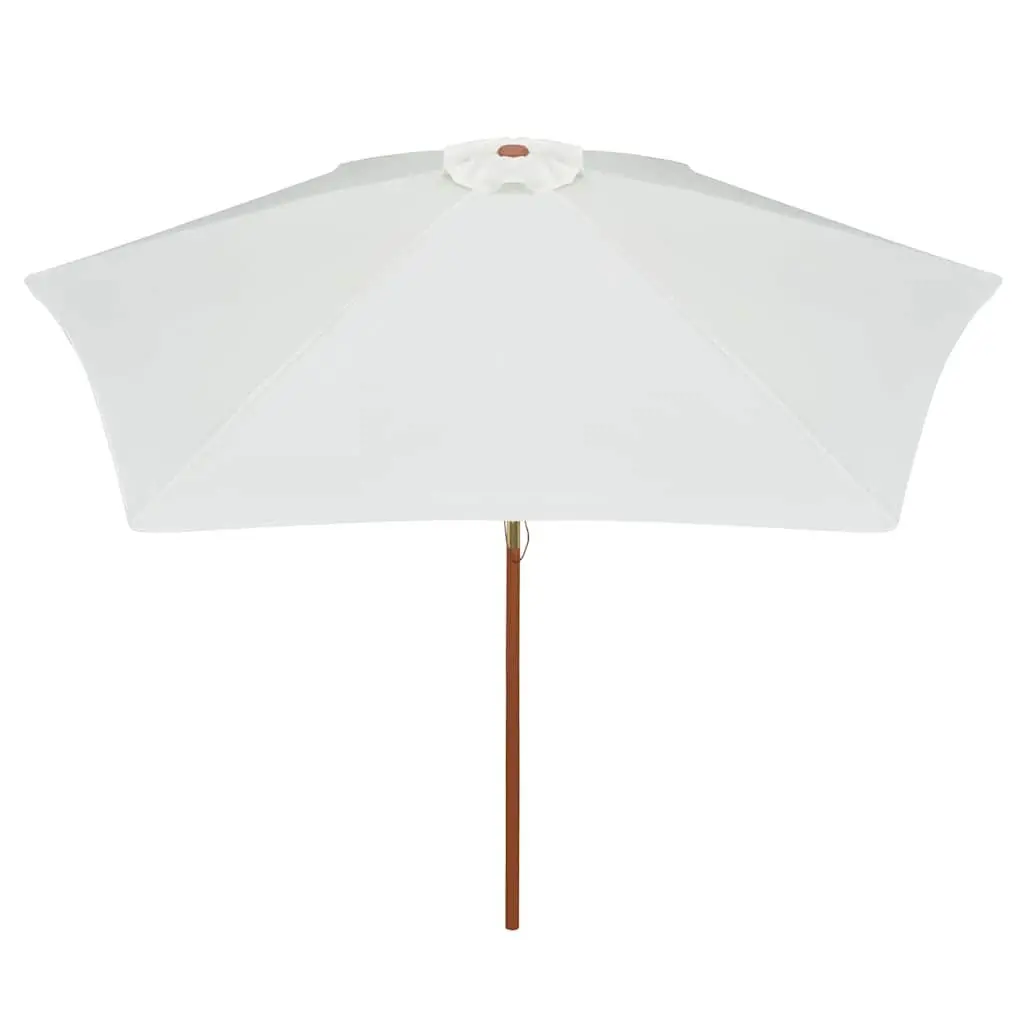 Garden Parasol Wooden Pole 270x270 cm White Outdoor Shade Sun Protection
